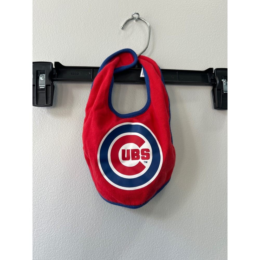 MLB Chicago Cubs Baby Bib Red Blue Baseball Fan Gear Infant Toddler Logo
